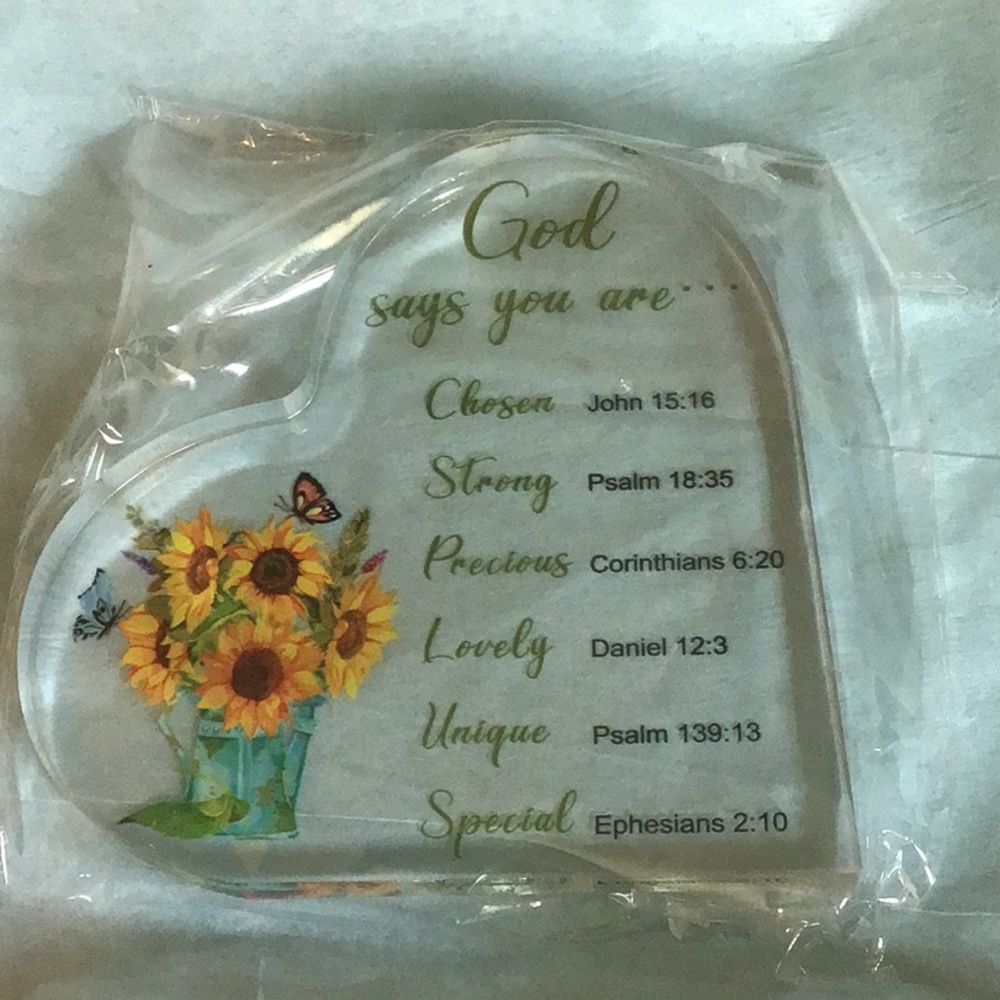 Heart Shaped Scripture Acrylic New Approximate Measurements 4 x 4 x 0.5 …